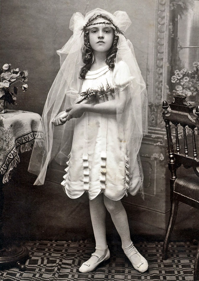 Old photo - a girl in a dress