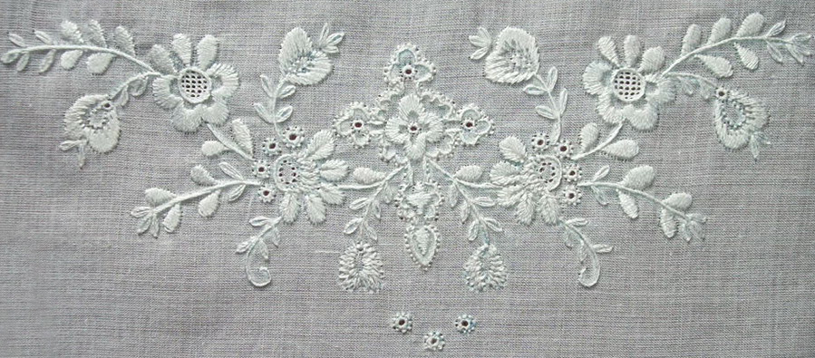 Embroidery white surface