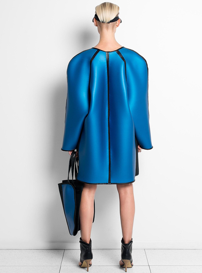 Fashionable neoprene coat