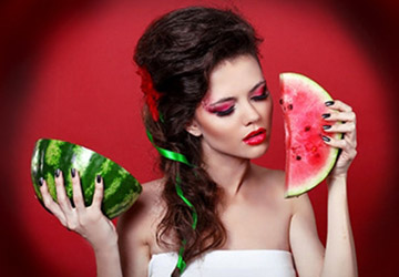 Watermelon masks and face lotions