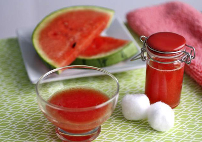 Watermelon masks and face lotions