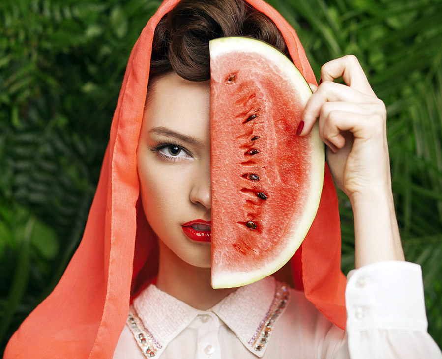 Watermelon masks and face lotions