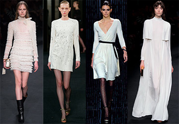 White dresses from the fall-winter collections