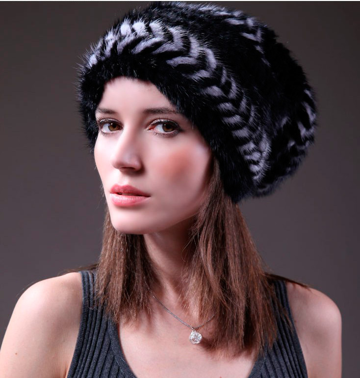 Fur knit hat