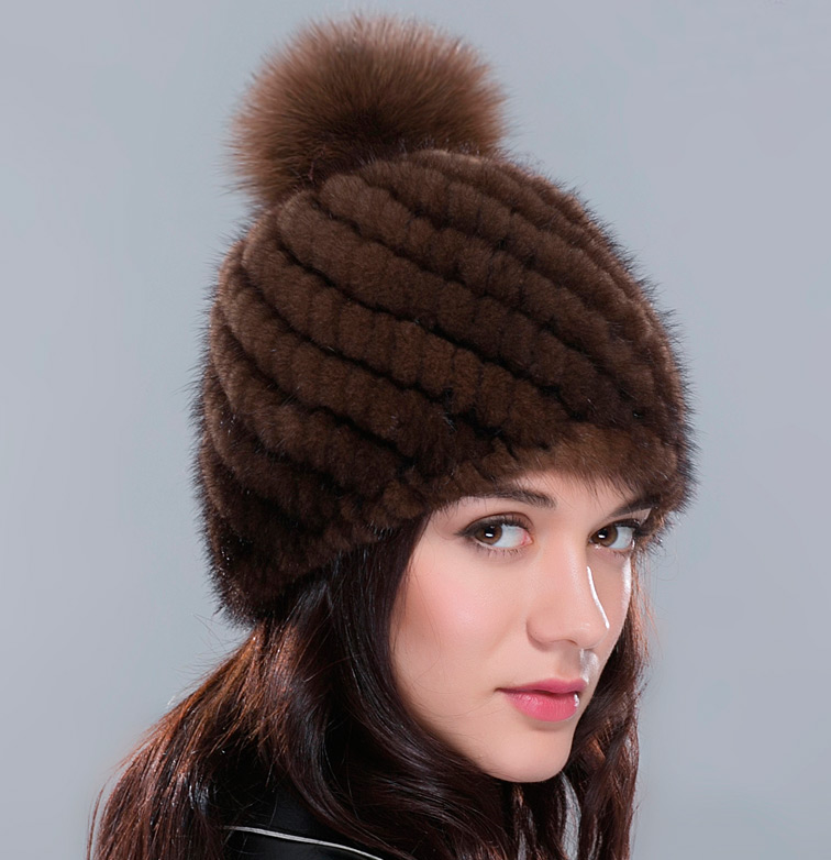 Fur knit hat