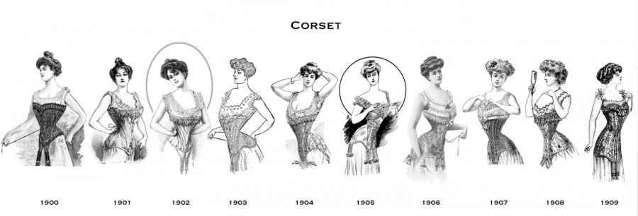 corsets in clothes 1900s