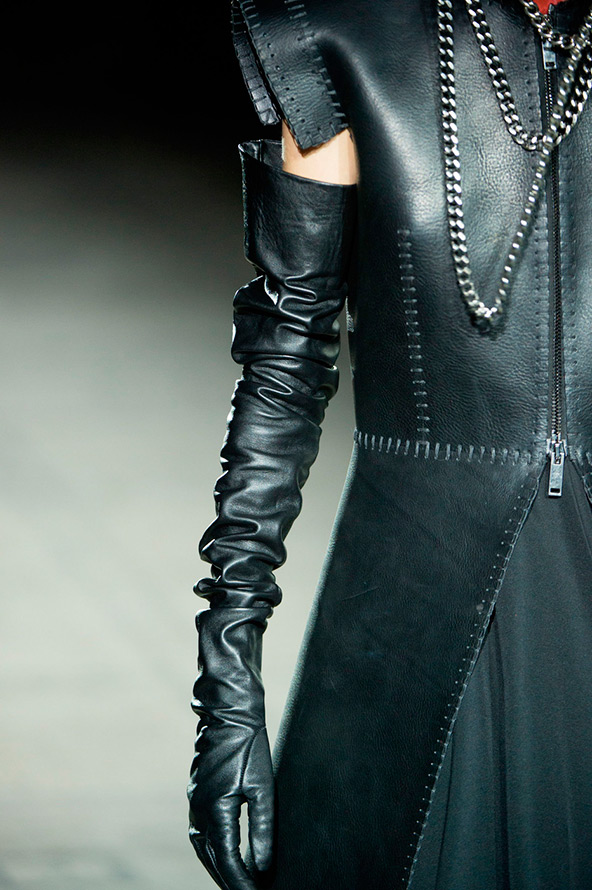 Long leather gloves