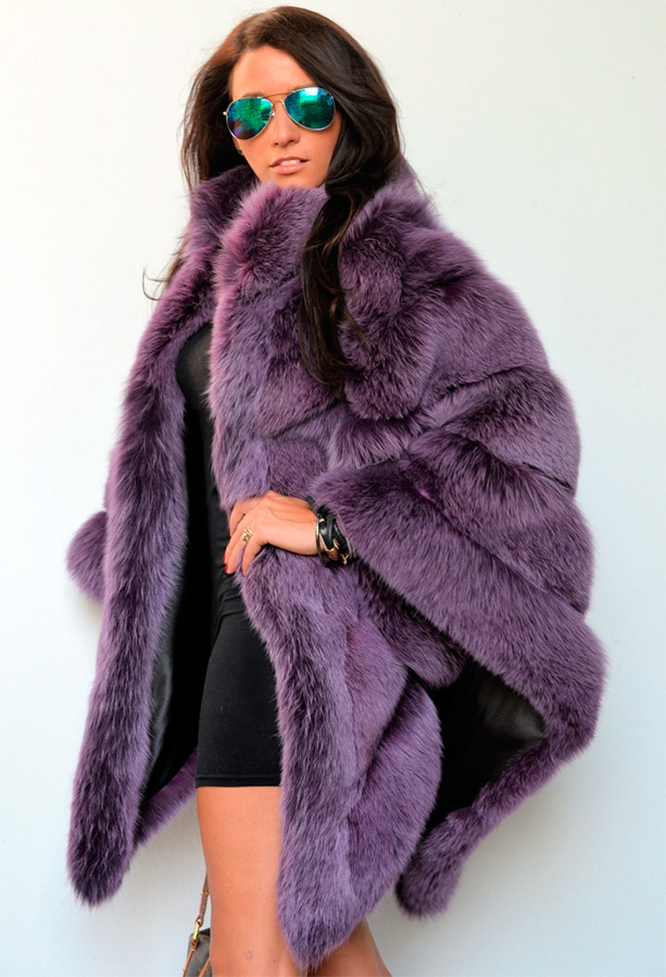 Purple fur coat