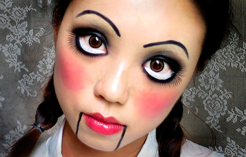 Halloween doll makeup