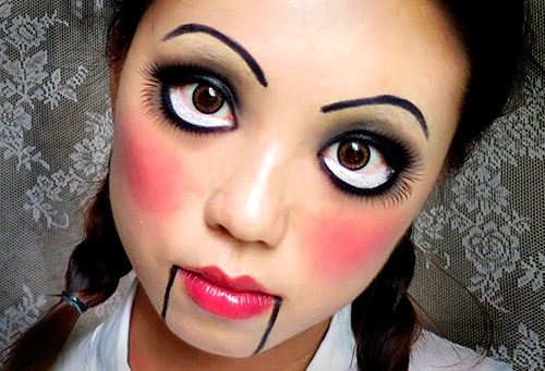 Halloween doll makeup