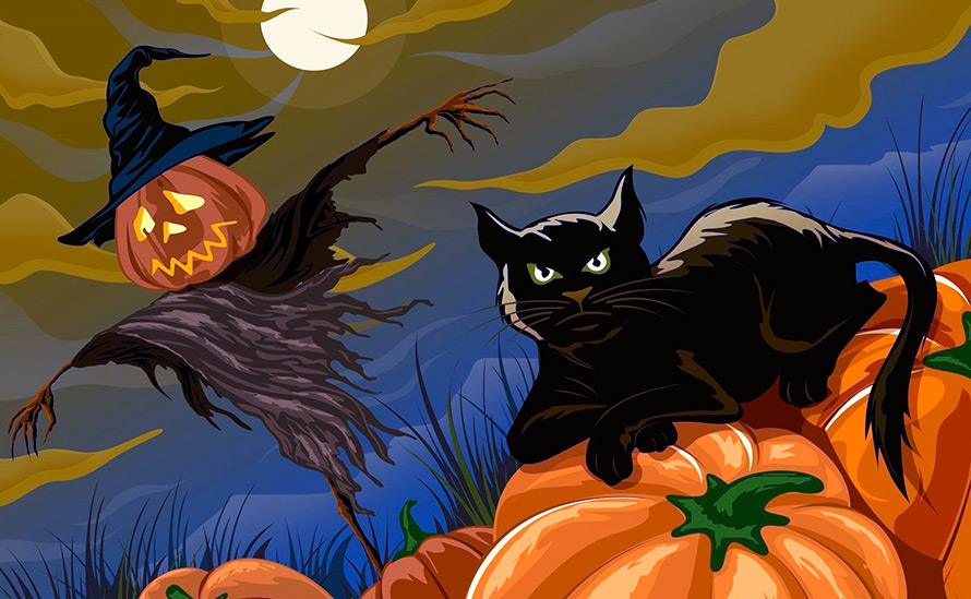 Halloween black cats