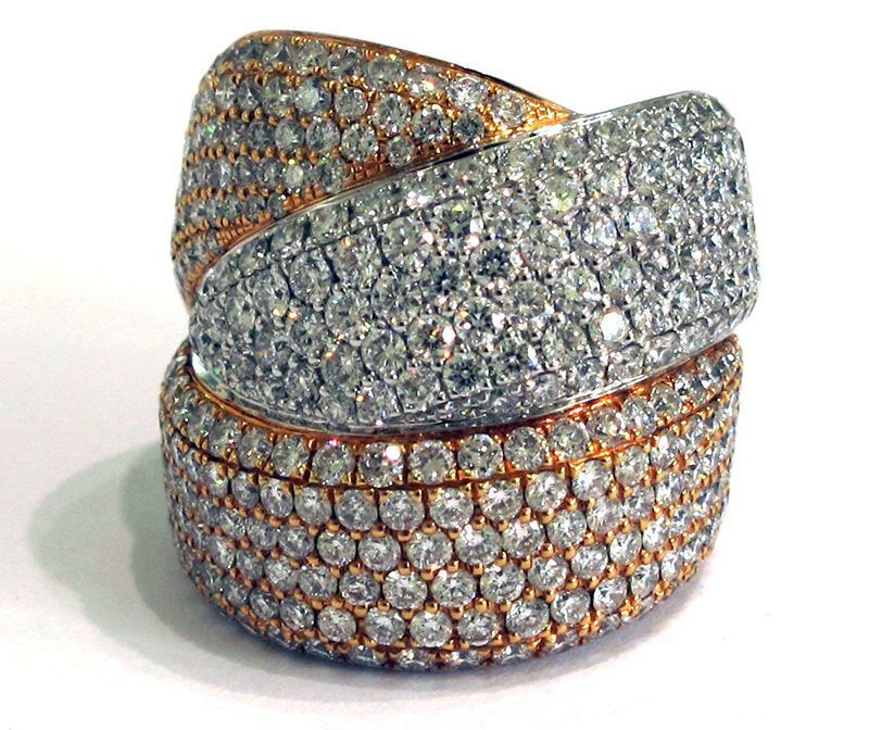 Diamond pavé rings