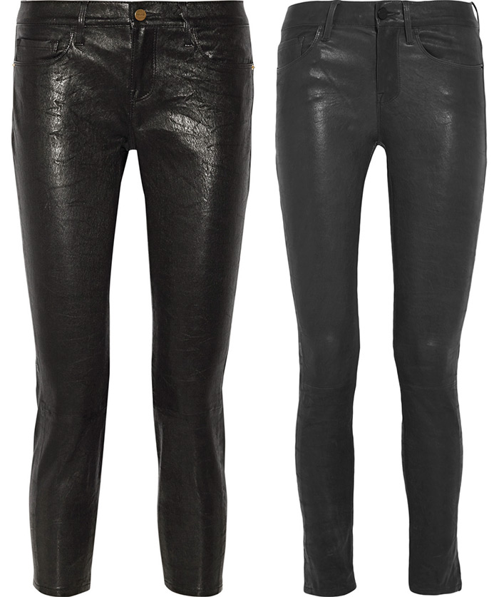 Fashionable women's pants made of genuine leather