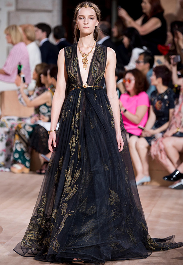 Valentino Black and Gold Dress