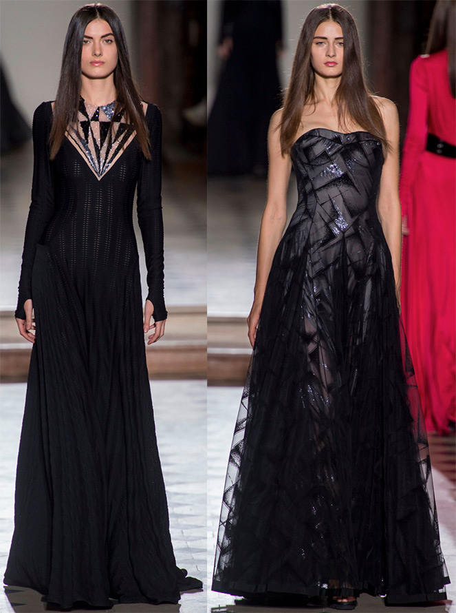 Shimmering black dresses