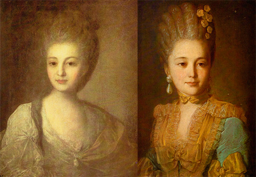 Portraits of women of the 18th century by artist Rokotov