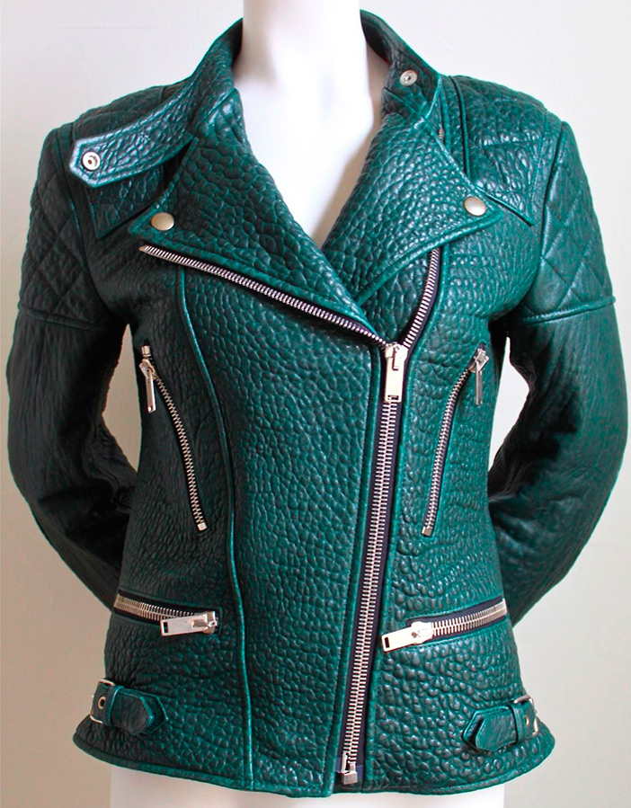 Celine Green Leather Jacket