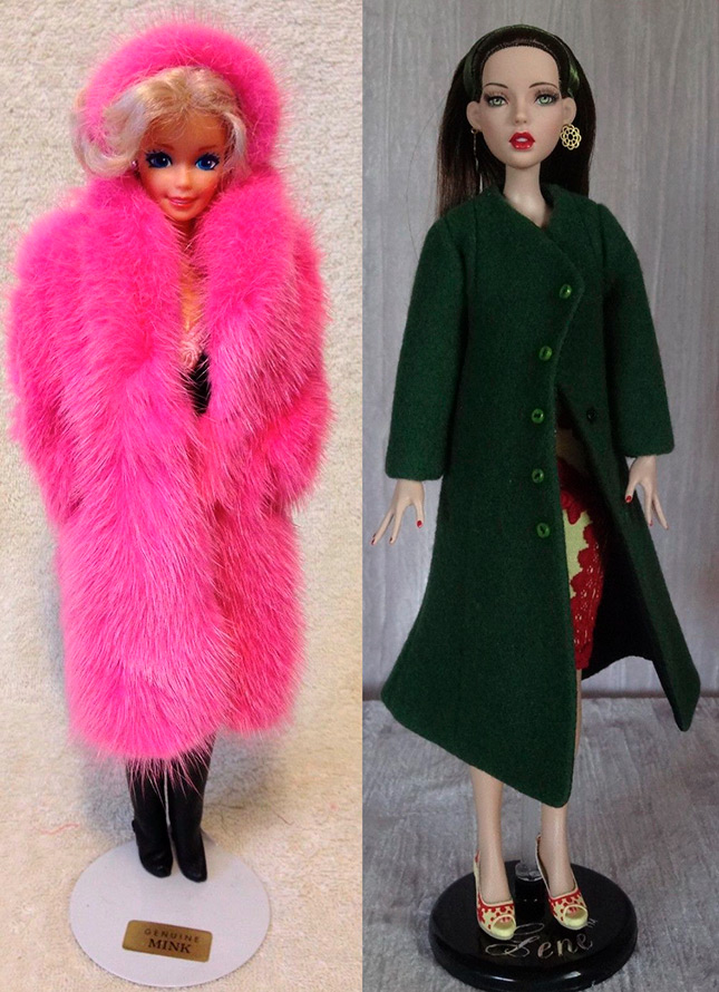 Fur coat and coat for a doll