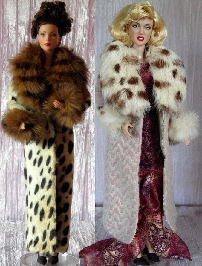 Fur collar coat for doll