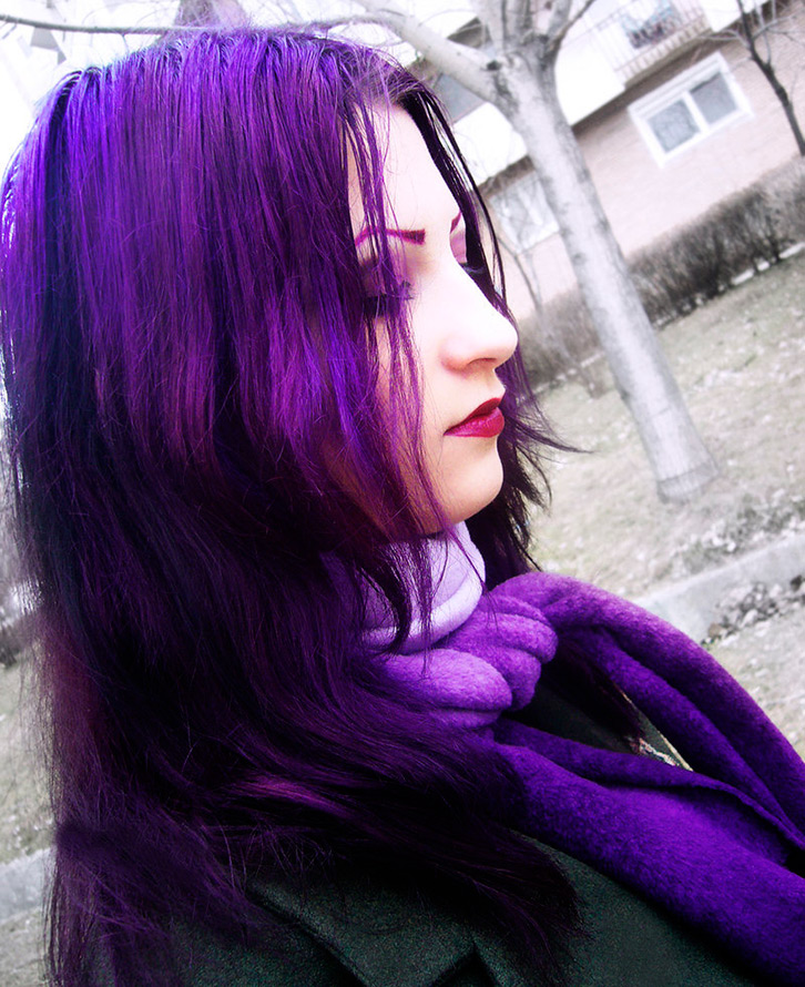 Girl with purple hair