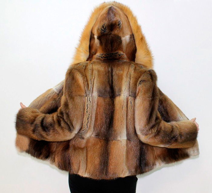 Fur coat from muskrat fur