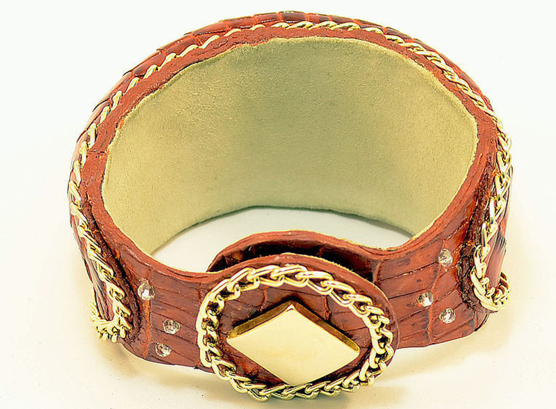 crocodile leather bracelet