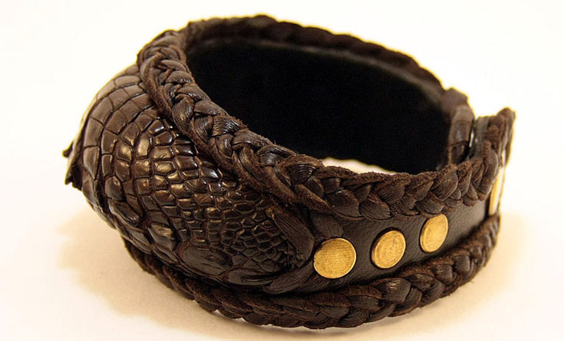 crocodile leather bracelet