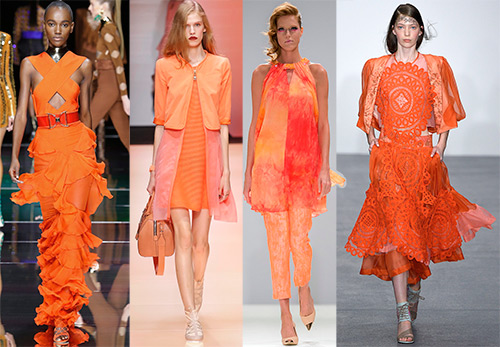 Mandarin color in clothes and accessories