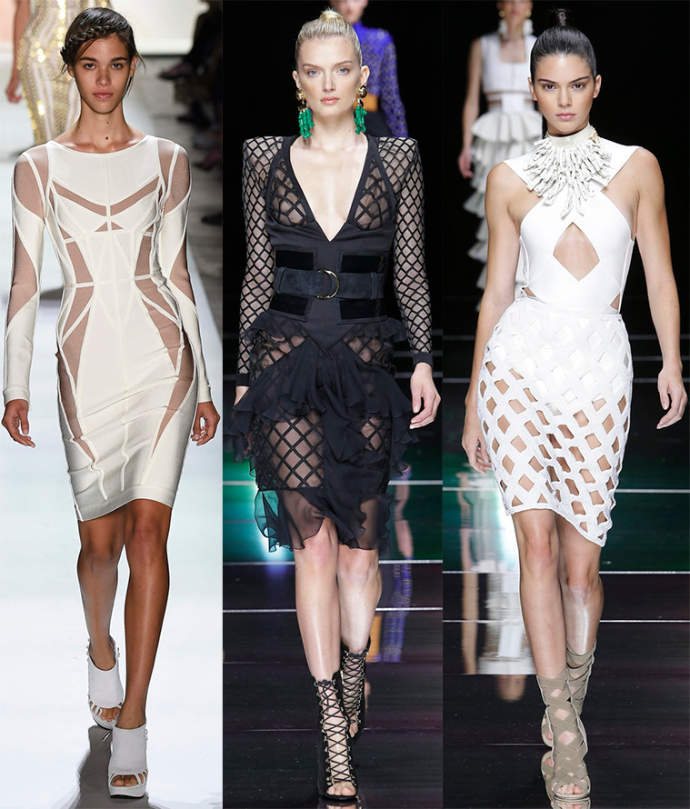 Herve Leger and Balmain Dresses