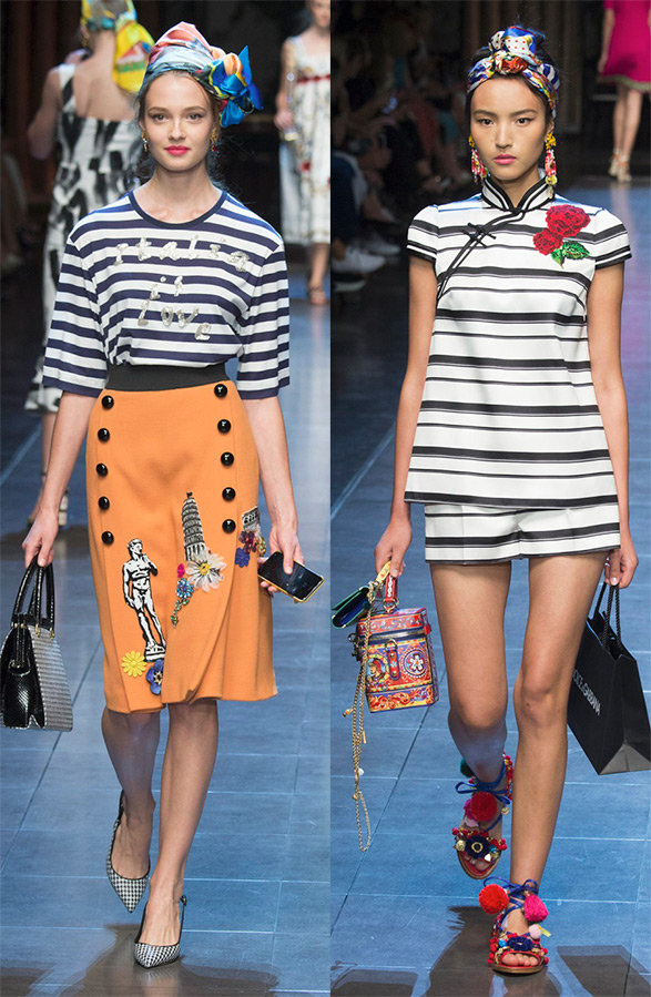 Stripes in fashion collections