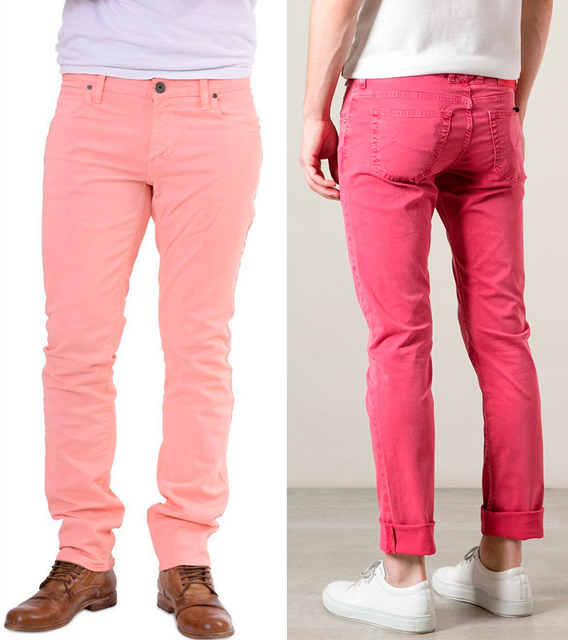 Pink men's jeans