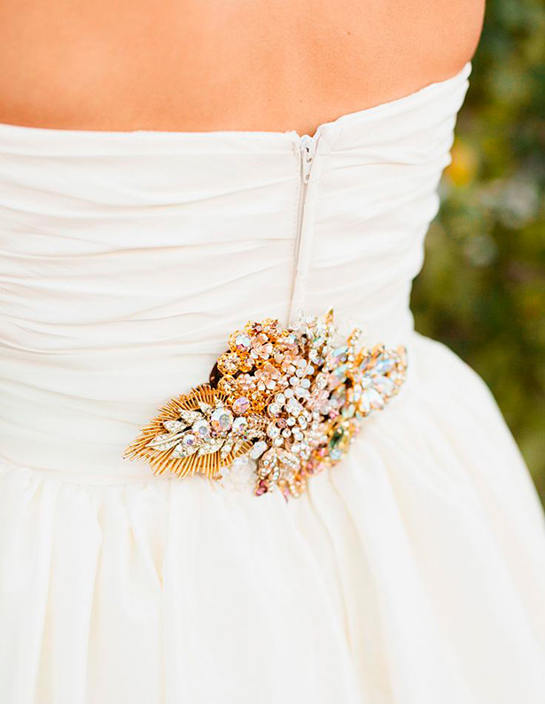 Wedding brooch on the back