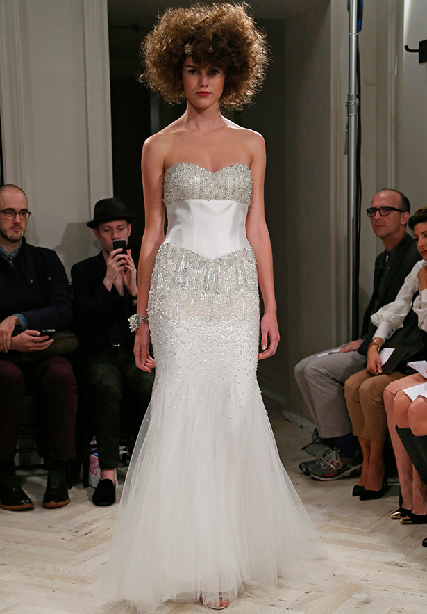 Wedding dress with rhinestones