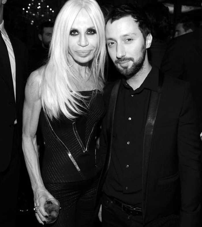 Donatella Versace and Anthony Vaccarello