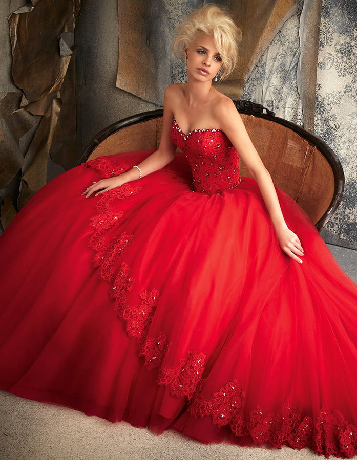 Red wedding dress