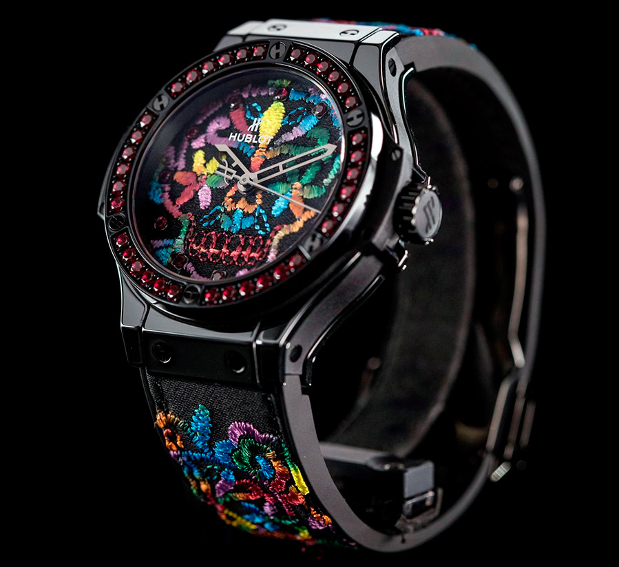 Sugar Skull embroidered watch