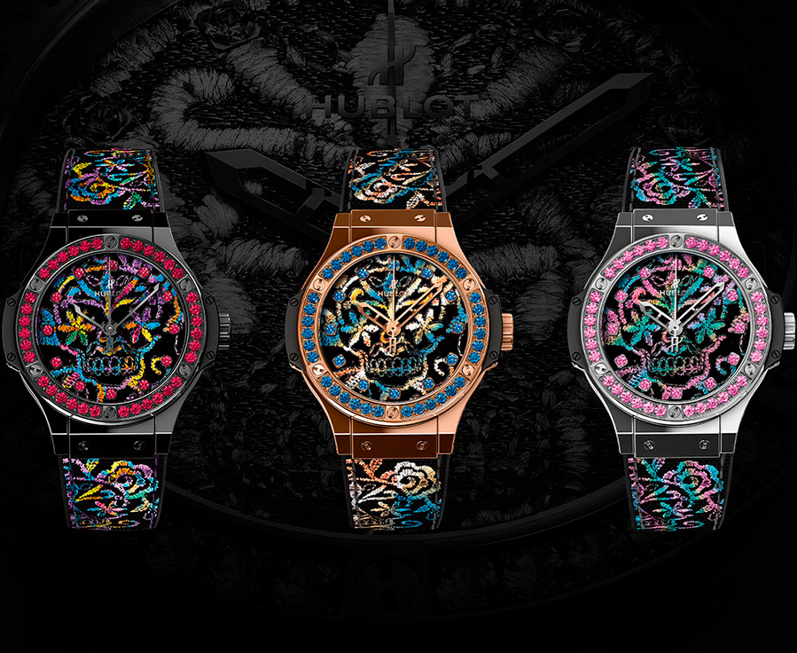 Sugar Skull embroidered watch