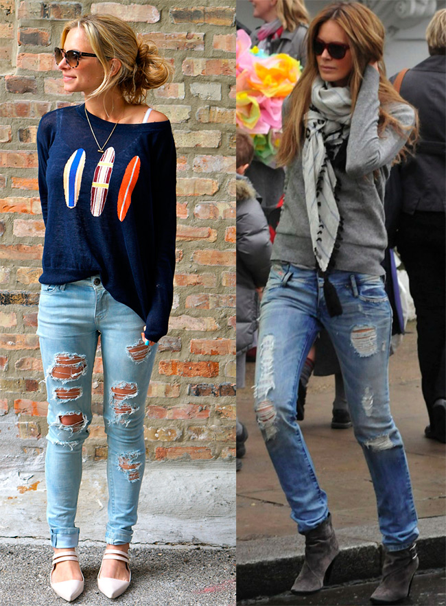 Fashion ripped jeans