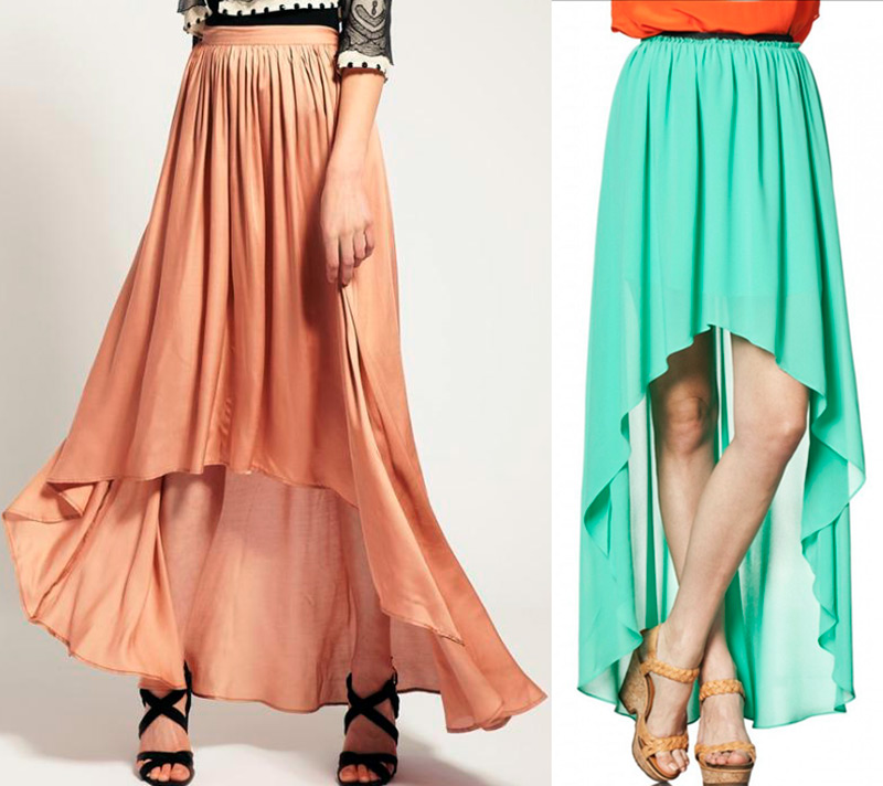 Choosing an asymmetrical skirt with a train