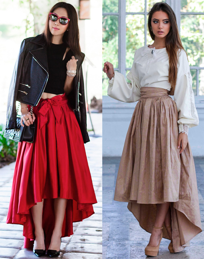 long skirts with train