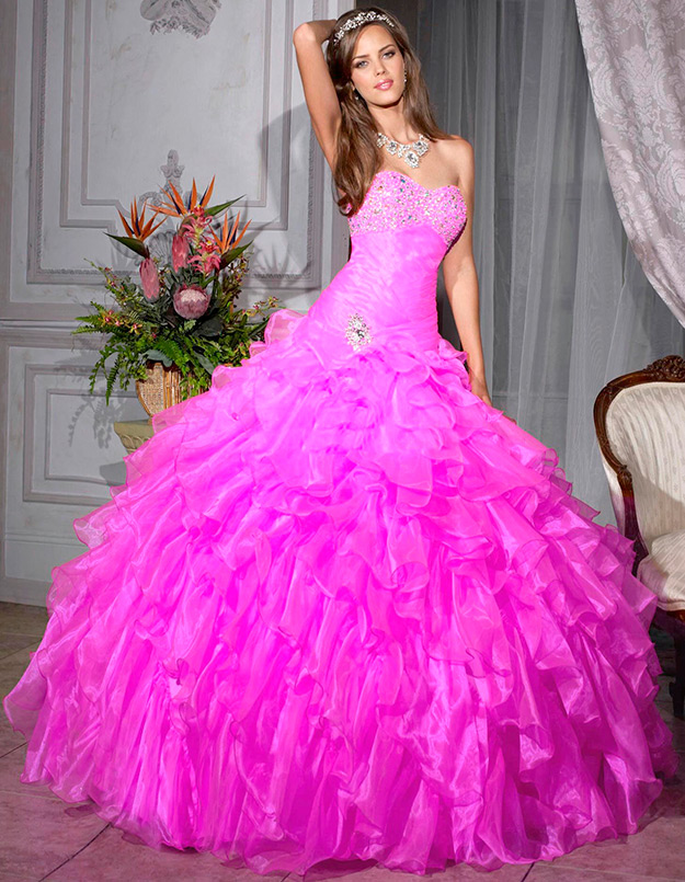 Pink wedding dress