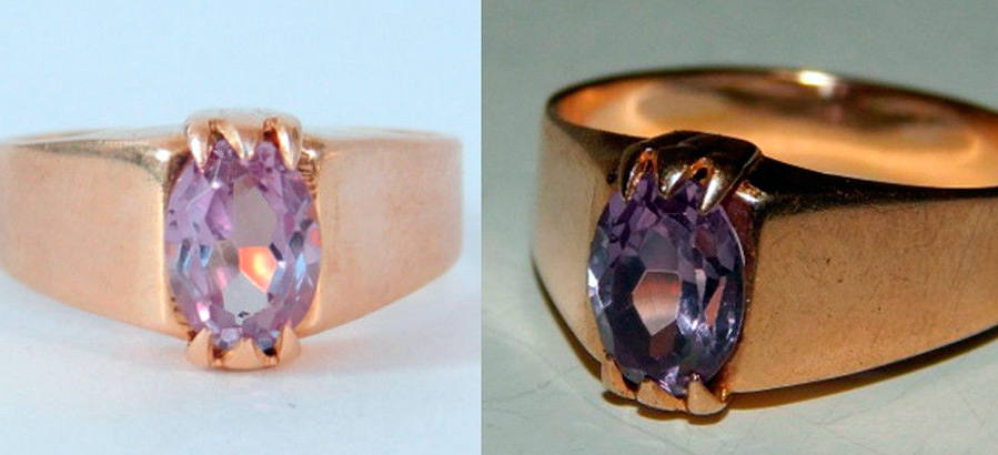 Ring with alexandrite stone