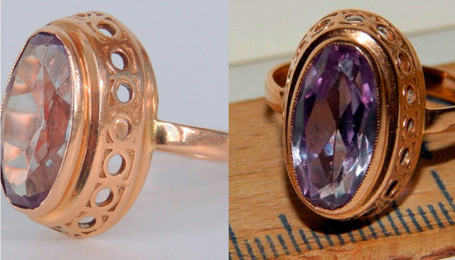 Ring with alexandrite stone