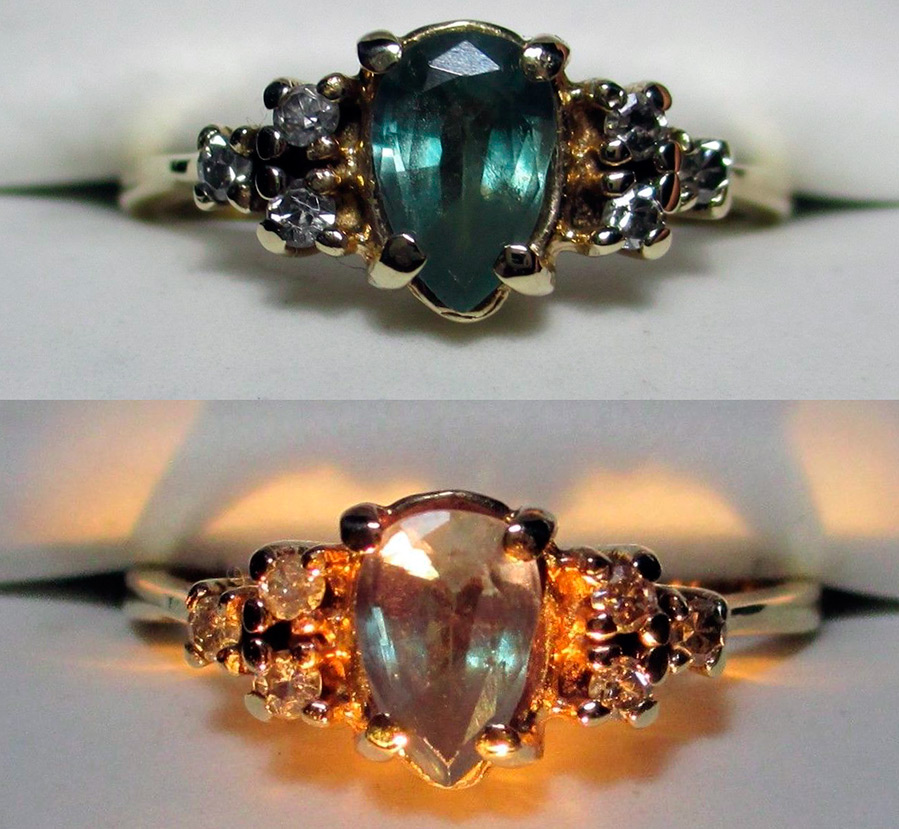 Ring with natural alexandrite