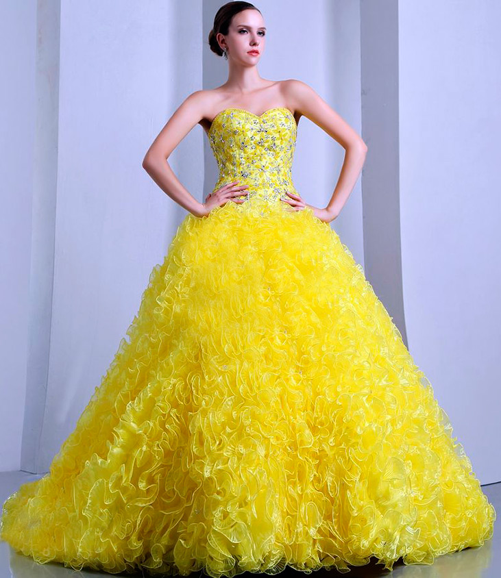 Beautiful yellow wedding dress