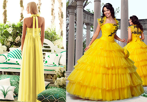 Amazingly beautiful yellow wedding dresses