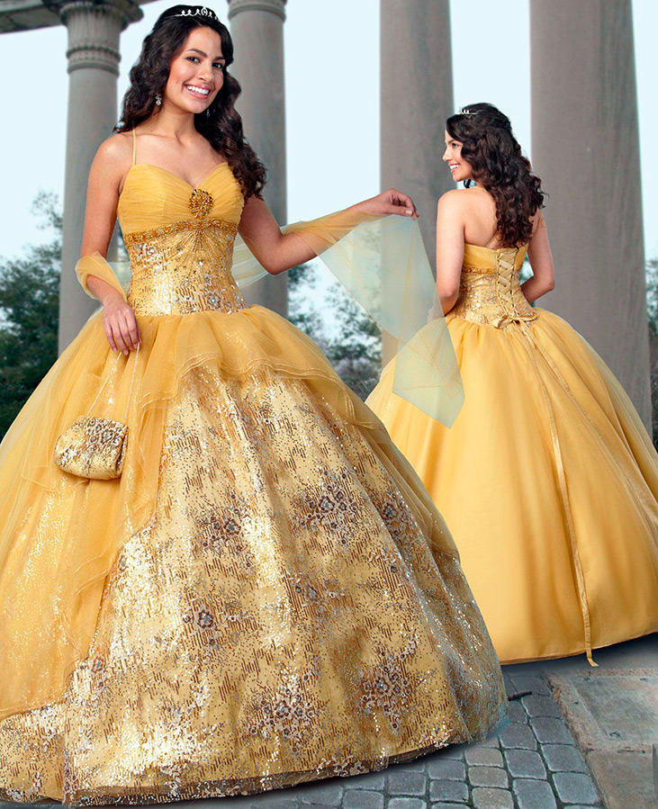 Beautiful yellow wedding dress