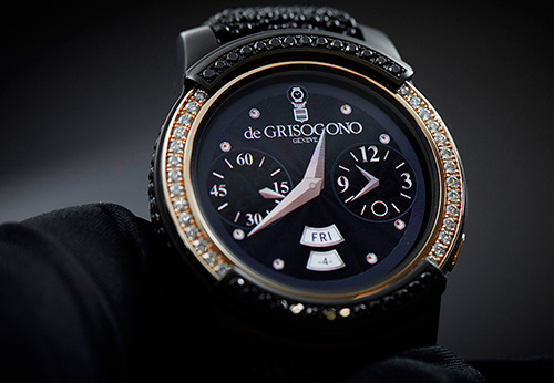 Meet a smart watch in a gold case with diamonds