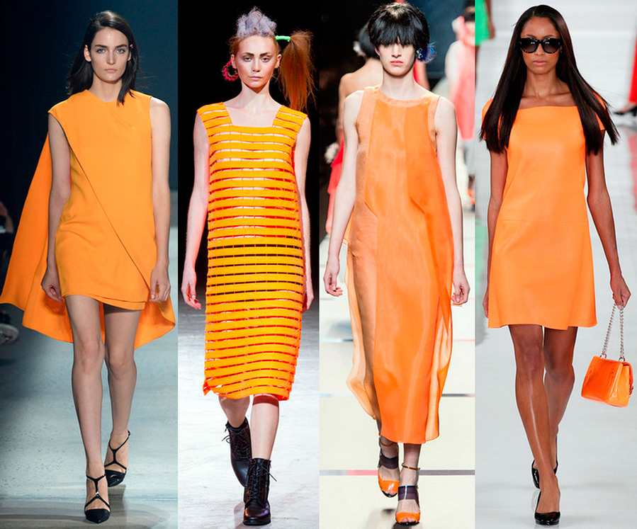 Bright orange dresses