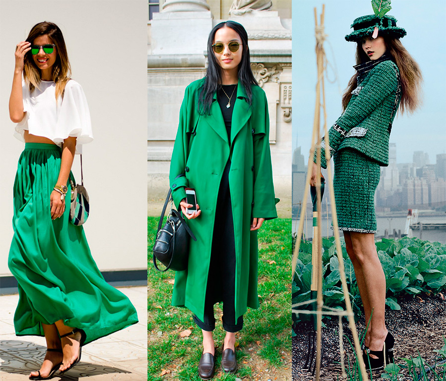 Shades of green in clothes